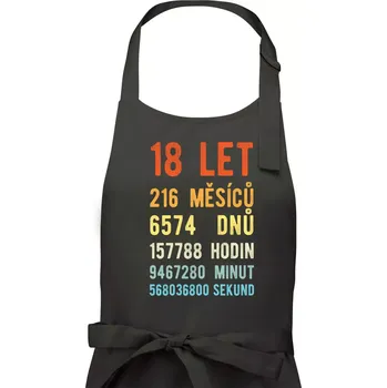 Kuchyňská zástěra Narozeniny 18 přepočet času - Dámská zástěra na vaření - Univerzální velikost ( Tmavá břidlice (šedá se zeleným nádechem) )