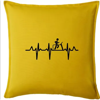 Polštář EKG běžecký pás - Polštář 50x50 - 50x50 - Pouze potah ( Žlutá )