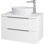 kielle Idolio - Skříňka včetně desky pod umyvadlo 80x54x50 cm, s výřezem, lesklá bílá 50024800