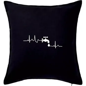 Polštář Instalatér ekg - Polštář 50x50 - 50x50 - Pouze potah ( Černá )