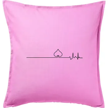 Polštář Poker EKG listy piky - Polštář 50x50 - 50x50 - Pouze potah ( Růžová )