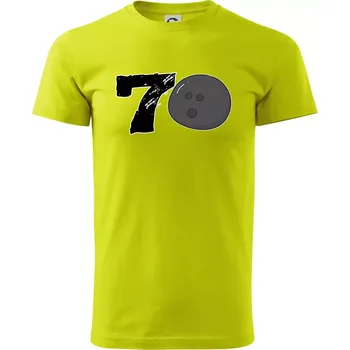 Bowling kulaté narozeniny 70 - Klasické pánské triko vyšší gramáže - M ( Limetková )