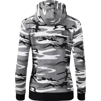 Dámská mikina Moto EKG - Dámská mikina trendy zipper s kapucí - M ( Šedý maskáč )