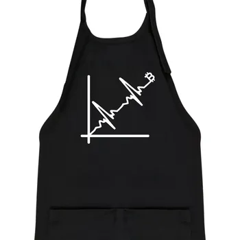 Kuchyňská zástěra EKG graf bitcoin - Dětská zástěra na vaření - Univerzální velikost ( Černá )