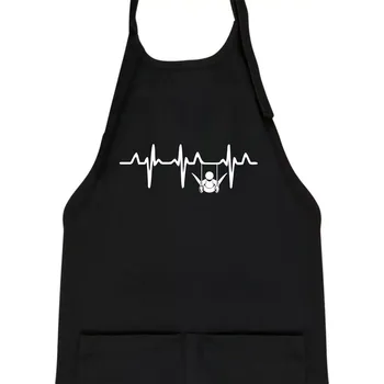 Kuchyňská zástěra EKG cvičení kruhy - Dětská zástěra na vaření - Univerzální velikost ( Černá )