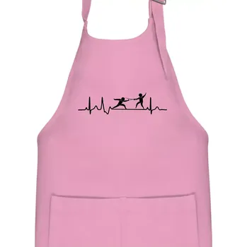 Kuchyňská zástěra EKG šerm - Dětská zástěra na vaření - Univerzální velikost ( Růžová )