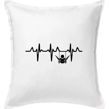 Polštář EKG cvičení kruhy - Polštář 50x50 - 50x50 - Pouze potah ( Bílá )