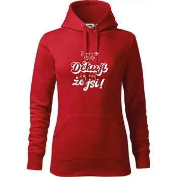 Dámská mikina Psací děkuji za to, že jsi - Mikina dámská Cape s kapucí - 2XL ( Červená )
