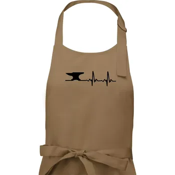 Kuchyňská zástěra EKG kovář - Pánská zástěra na vaření - Univerzální velikost ( Cappuccino )