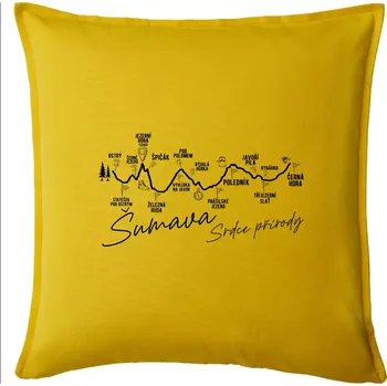 Polštář Šumava - srdce přírody - Polštář 50x50 - 50x50 - Pouze potah ( Žlutá )