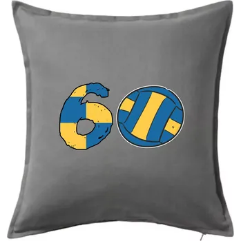 Polštář Volejbal kulaté narozeniny 60 - Polštář 50x50 - 50x50 - Pouze potah ( Tmavě šedý melír )