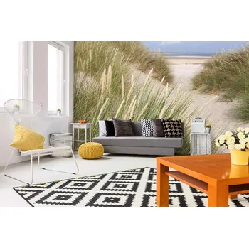 Fototapeta DIMEX | Samolepicí vliesová fototapeta na zeď Tráva v písečných dunách MA-5-3210 | 375 x 250 cm | zelená, modrá, bílá + Samolepicí vliesová fototapeta na stěnu DIMEX Tráva v písečných dunách MA53210 v rozměru 375 x 250 cm