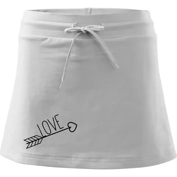 Dámská sukně Love šíp - Sportovní sukně - two in one - M ( Bílá )