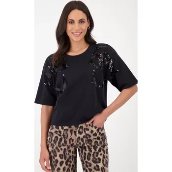 Dámská mikina MONARI MONTANA dámská mikina černá s lurexem a flitry krátký rukáv