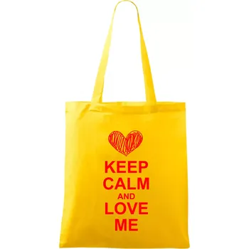 Keep calm and love me - Taška bavlněná - 42 x 38 cm ( Žlutá )