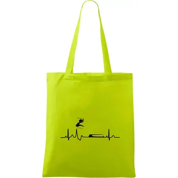 EKG skok do dálky - Taška bavlněná - 42 x 38 cm ( Limetková )