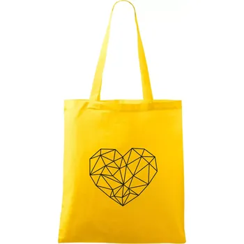 Srdce geometrie - Taška bavlněná - 42 x 38 cm ( Žlutá )