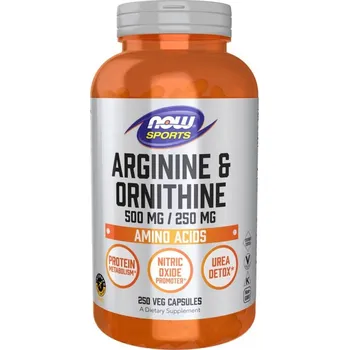 Doplněk stravy Now Foods Arginine 500 mg Ornithine 250 mg 250 kapslí