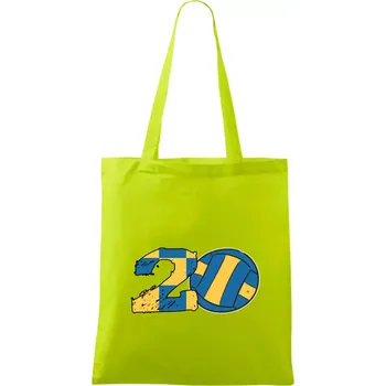 Volejbal kulaté narozeniny 20 - Taška bavlněná - 42 x 38 cm ( Limetková )