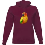 Dámská mikina s kapucí s potiskem Aratinga sluneční dámské