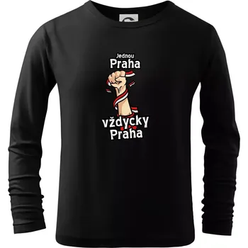 Chlapecké tričko Jednou Praha vždycky Praha - Triko dětské Long Sleeve - 158 cm/12 let ( Černá )
