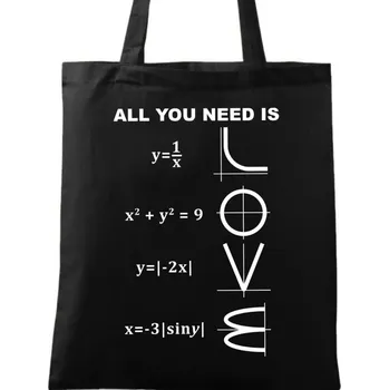 Bavlněná taška Matematická Láska (Barva: Černá)