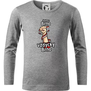 Chlapecké tričko Jednou Brno vždycky Brno - Triko dětské Long Sleeve - 122 cm/6 let ( Tmavě šedý melír )