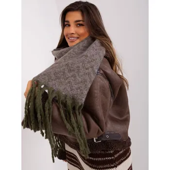Šála Zimní dámská šála v khaki-fialové barvě AT-