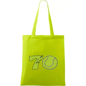 Tenis kulaté narozeniny 70 - Taška bavlněná - 42 x 38 cm ( Limetková )