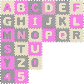 Podlahové pěnové puzzle 86 dílů | růžová