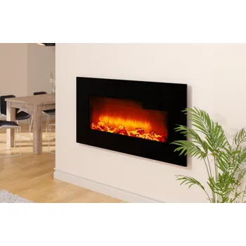 monzana® Elektrický nástěnný krb s dálkovým ovládáním - černý