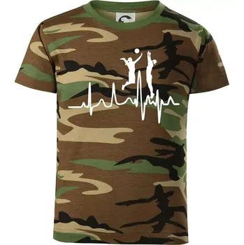 Chlapecké tričko EKG volejbalistky - Dětské maskáčové triko - 122 cm/6 let ( Hnědý maskáč )