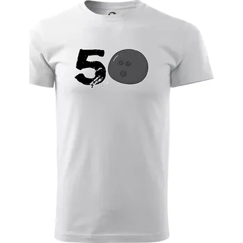 Bowling kulaté narozeniny 50 - Triko extra velké (5-8XL) - 7XL ( Bílá )