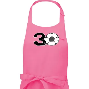 Kuchyňská zástěra Fotbal kulaté narozeniny 30 - Dámská zástěra na vaření - Univerzální velikost ( Růžová )
