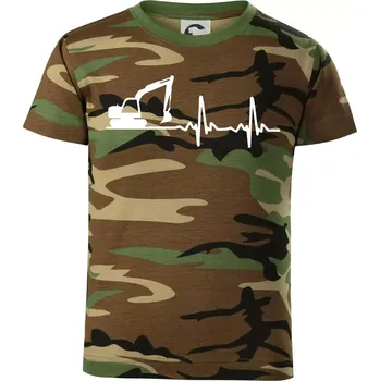 Chlapecké tričko EKG bagr - Dětské maskáčové triko - 146 cm/10 let ( Hnědý maskáč )