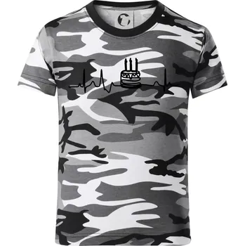 Chlapecké tričko Ekg dort - Dětské maskáčové triko - 104-110cm / 3-4 roky ( Šedý maskáč )