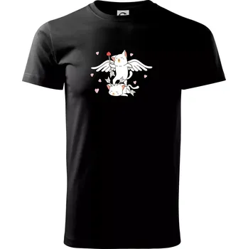 Pánské tričko Kočky Amorův šíp - Triko extra velké (5-8XL) - 5XL ( Černá )