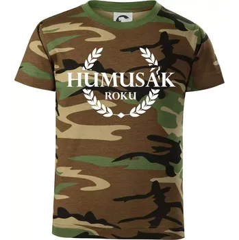 Chlapecké tričko Humusák roku - Dětské maskáčové triko - 146 cm/10 let ( Hnědý maskáč )