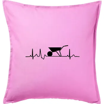 Polštář EKG kolečko - Polštář 50x50 - 50x50 - Včetně výplně ( Růžová )