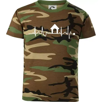 Chlapecké tričko Ekg psí bouda - Dětské maskáčové triko - 104-110cm / 3-4 roky ( Hnědý maskáč )