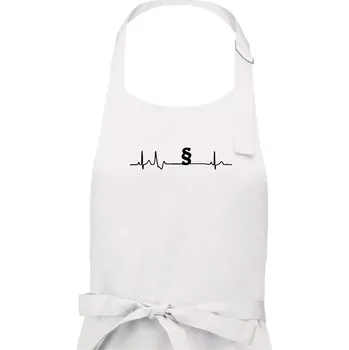 Kuchyňská zástěra Paragraf EKG - právník a advokát - Dámská zástěra na vaření - Univerzální velikost ( Bílá )