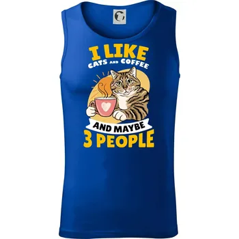 I like cats and coffee and maybe 3 people - Tílko pánské Core - L ( Královská modrá )