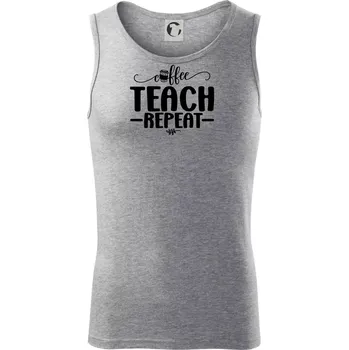 Coffee teach repeat - Tílko pánské Core - S ( Tmavě šedý melír )