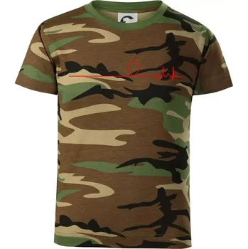 Chlapecké tričko Poker EKG kule kára - Dětské maskáčové triko - 122 cm/6 let ( Hnědý maskáč )