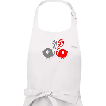 Kuchyňská zástěra Slon veselý - Pánská zástěra na vaření - Univerzální velikost ( Bílá )