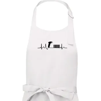 Kuchyňská zástěra EKG prodavačka - Pánská zástěra na vaření - Univerzální velikost ( Bílá )