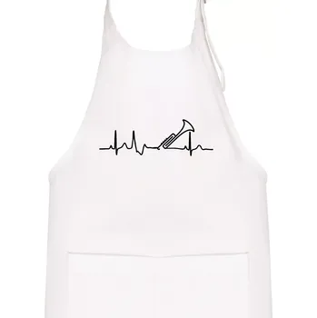 Kuchyňská zástěra Trubka ekg - Dětská zástěra na vaření - Univerzální velikost ( Bílá )