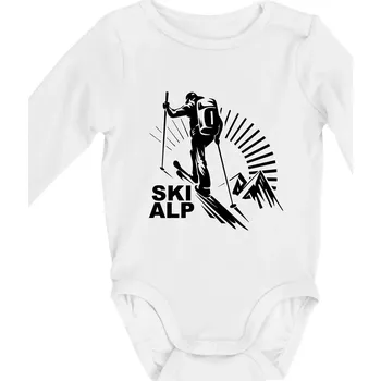 Skialp trip - Body kojenecké s dlouhým rukávem - Dlouhý r. do 3 měs ( Bílá )