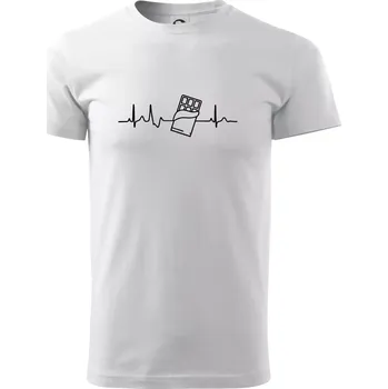 Pánské tričko EKG čokoláda - Triko extra velké (5-8XL) - 6XL ( Bílá )