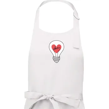 Kuchyňská zástěra Love žárovka rozum - Pánská zástěra na vaření - Univerzální velikost ( Bílá )